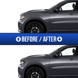dodge durango before after headlight tint from the side