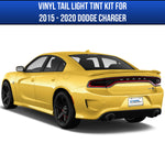 picture of yellow dodge charger with tail light tint kit installed