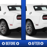 detail of before and after side marker tint (back)